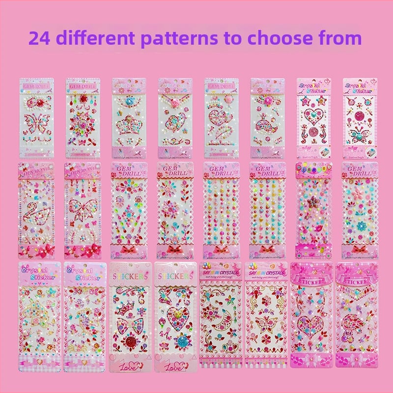 Gyerek DIY készlet: 24 darab akril 3D kristály matrica, kézműves