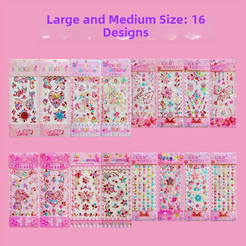 Gyerek DIY készlet: 24 darab akril 3D kristály matrica, kézműves