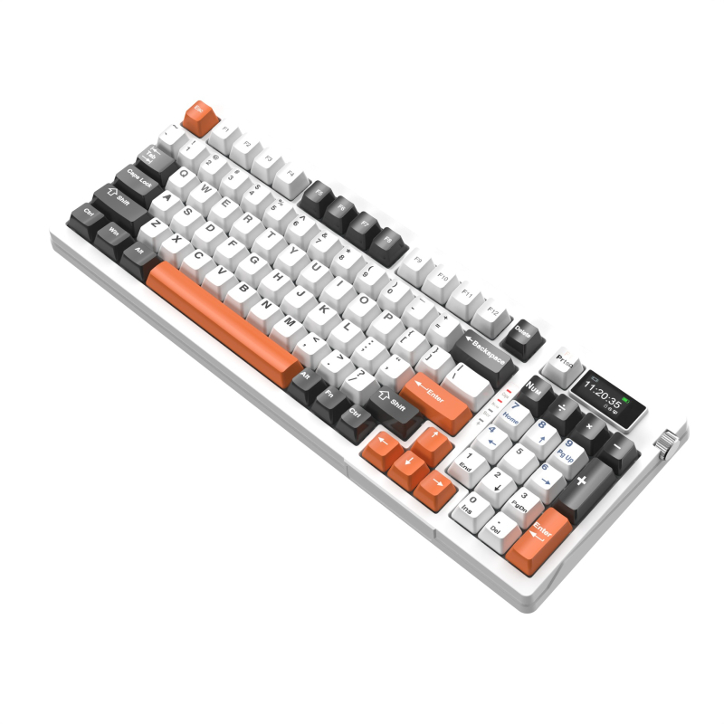 G98 mechanická klávesnica – bezdrôtové tri režimy (Bluetooth, 2.4G, USB), hot‑swap spínače, RGB podsvietenie, pre hry