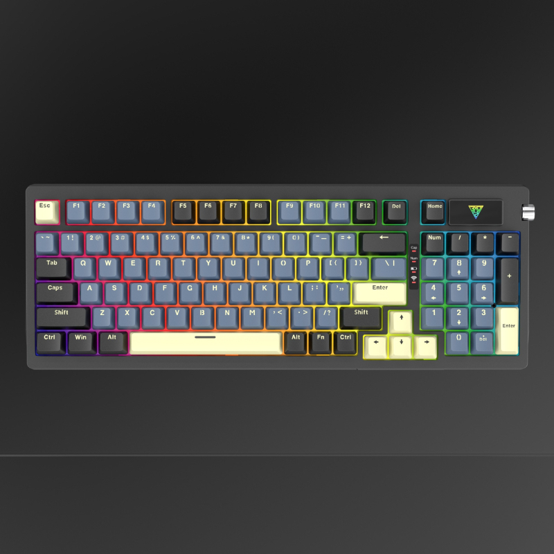 G98 mechanická klávesnica – bezdrôtové tri režimy (Bluetooth, 2.4G, USB), hot‑swap spínače, RGB podsvietenie, pre hry