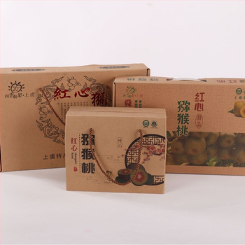 Augļu dāvanu kastītes no viļņota kartona ar ofseta drukāšanu un karstu iespiešanu; bez logotipa; materiāls: papīra kartons