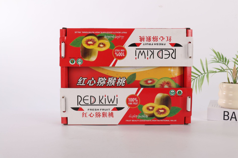 Gyümölcs- és ajándékdobozok hullámkartonból, ofszetnyomtatás és forró hímzés; logó nélkül; anyag: karton