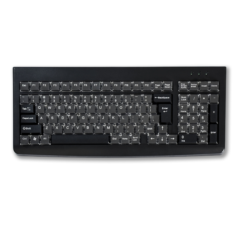Tastatură pentru casă de marcat, 101 taste, cablată, interfață USB/PS2, ABS plastic, impermeabil