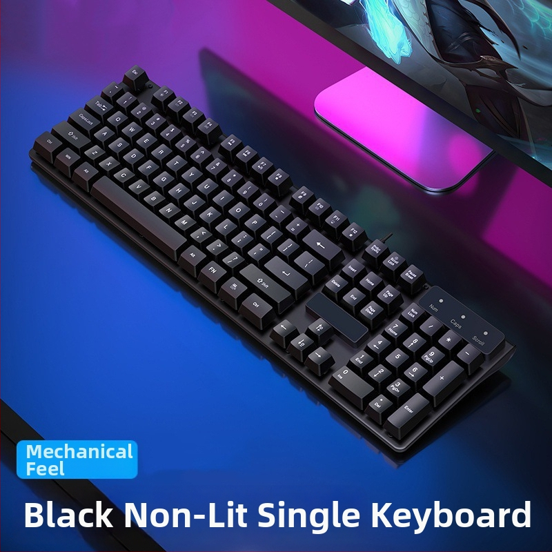 Káblový set klávesnice a myši s mechanickým pocitom, podsvietením, tichý, pre desktop a notebook – kancelária a gaming Esports