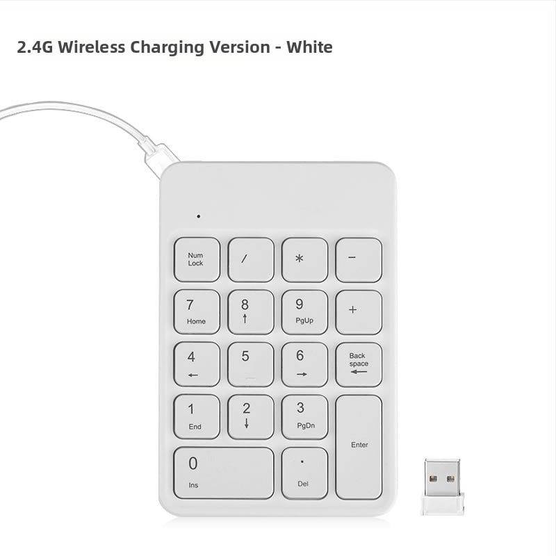 HW157 цифрова клавиатура с 18 клавиши, двойна свързаност (жична и безжична), презареждаща се, USB Plug-and-Play, с подложка за китката