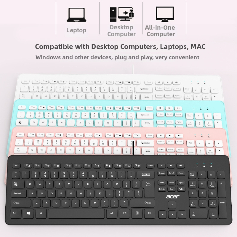 Acer OAK920 tastatură cu fir (108 taste, USB, corp ABS, Crater Architecture, fără iluminare)