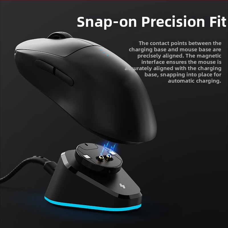 Зарядна база за мишка Logitech — USB интерфейс, 1,2 м кабел, 1000 DPI оптична резолюция, ABS корпус, 50 г