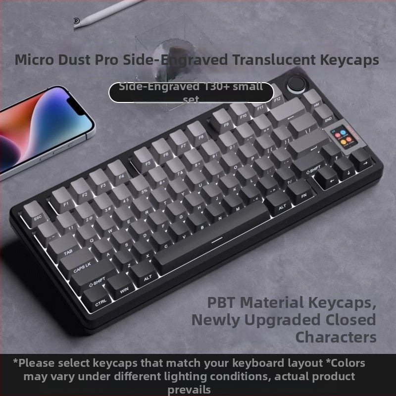 PBT прозрачен странично гравиран ключкап за механична клавиатура – високо персонализиран