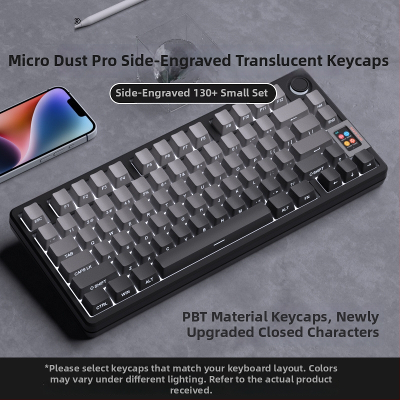 PBT priehľadný bočne gravírovaný keycap pre mechanickú klávesnicu – vysoko prispôsobený