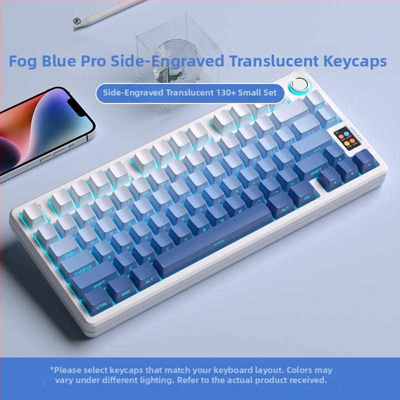 PBT прозрачен странично гравиран ключкап за механична клавиатура – високо персонализиран