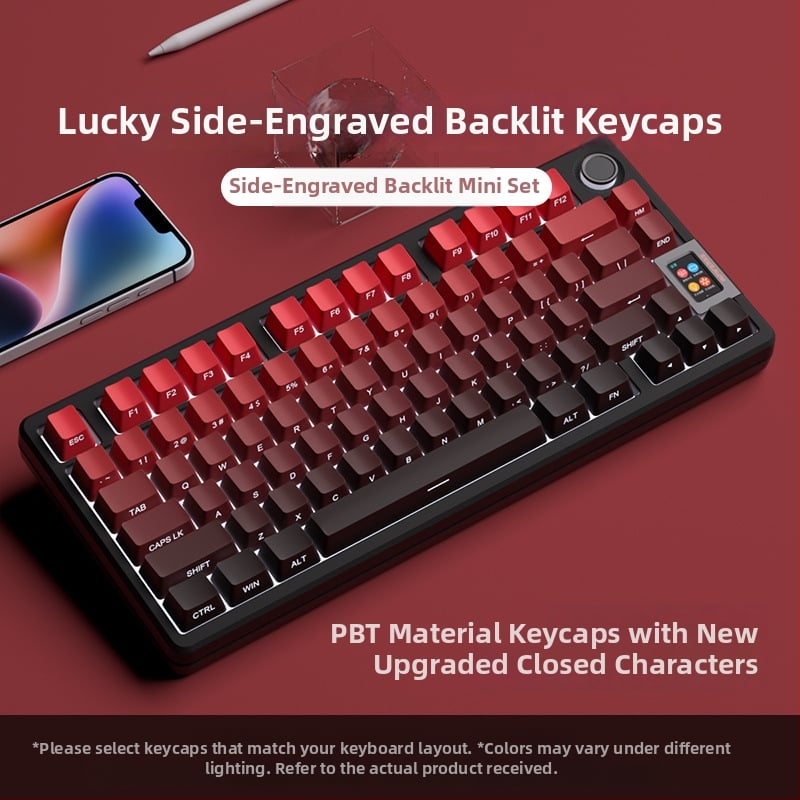 PBT прозрачен странично гравиран ключкап за механична клавиатура – високо персонализиран