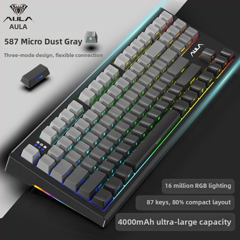 Mechanická klávesnica so tromi režimami (Bluetooth/2.4G USB), hot-swappable spínače, RGB podsvietenie, PBT klávesy