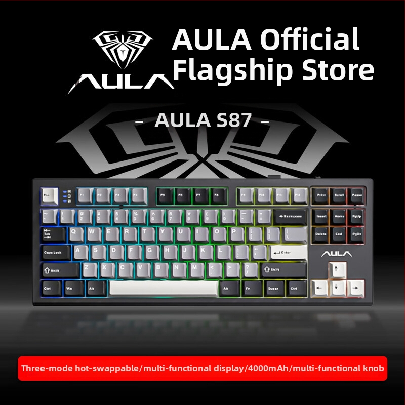 Mechanická klávesnica so tromi režimami (Bluetooth/2.4G USB), hot-swappable spínače, RGB podsvietenie, PBT klávesy