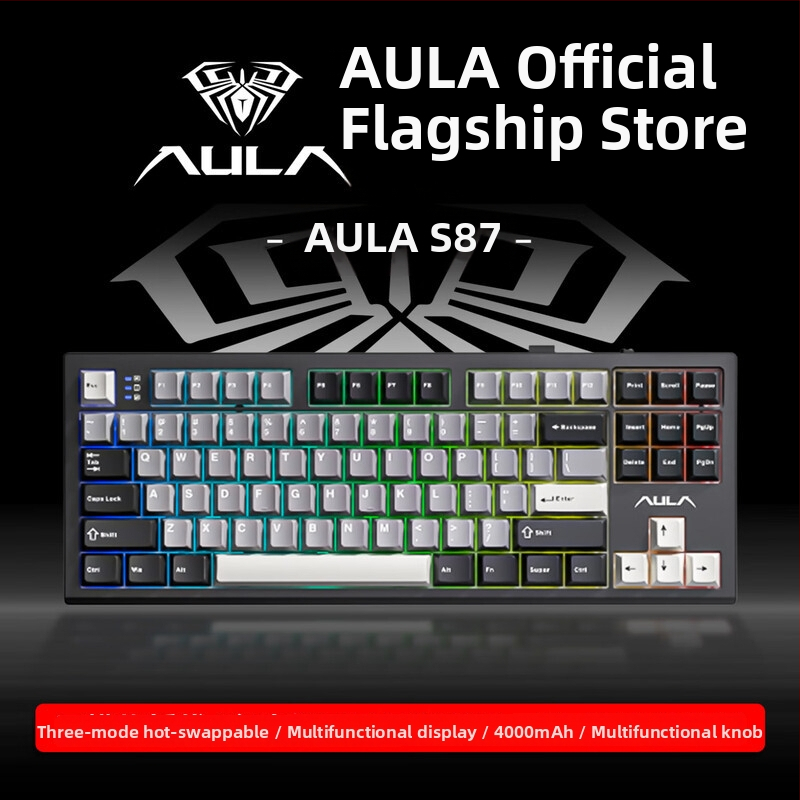 Mechanická klávesnica so tromi režimami (Bluetooth/2.4G USB), hot-swappable spínače, RGB podsvietenie, PBT klávesy