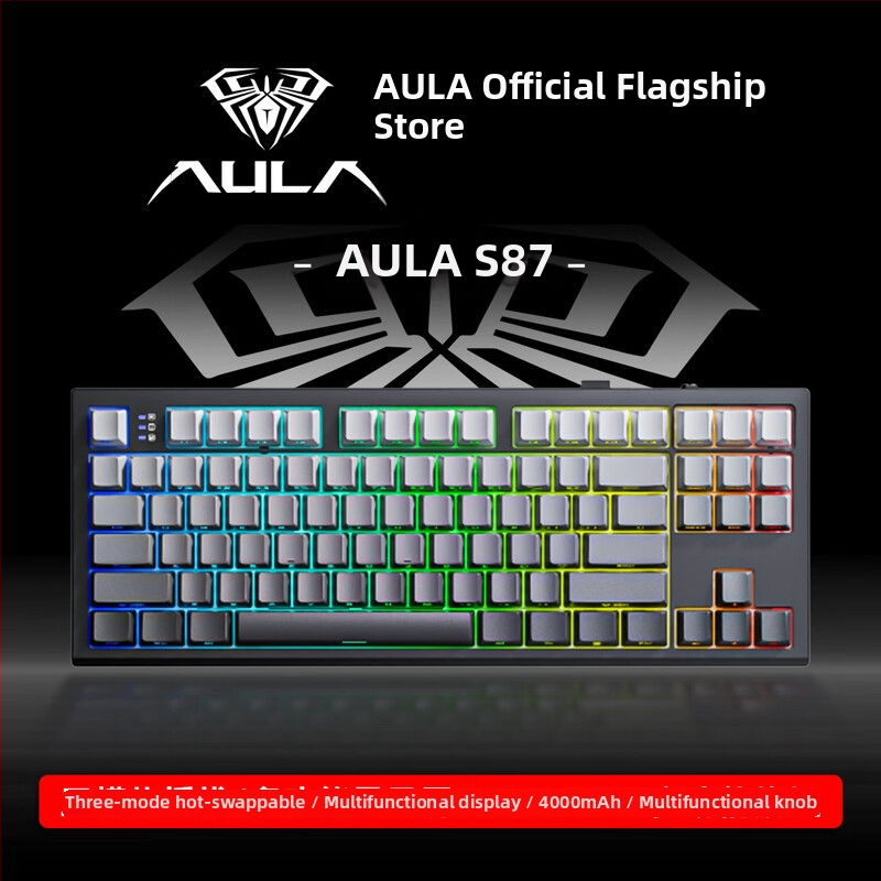 Mechanická klávesnica so tromi režimami (Bluetooth/2.4G USB), hot-swappable spínače, RGB podsvietenie, PBT klávesy