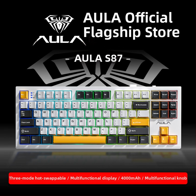 Mechanická klávesnica so tromi režimami (Bluetooth/2.4G USB), hot-swappable spínače, RGB podsvietenie, PBT klávesy