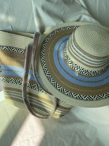 Bohemiai etnikus szalmaszál táska - függőleges kvadrát alakja, cipzár, poliészter bélés, őszi 2025