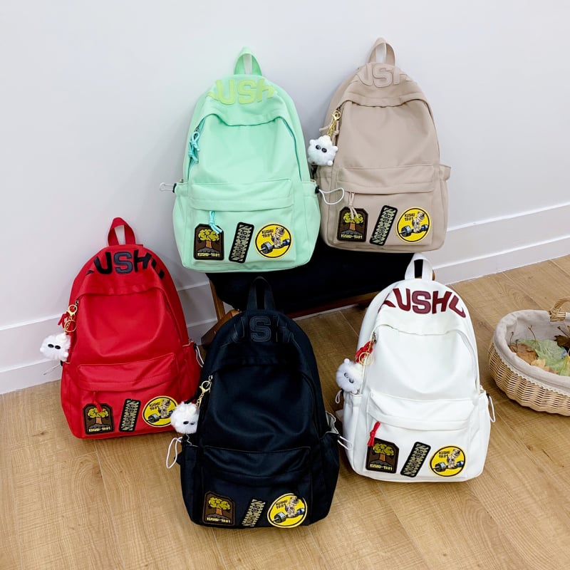 Unisex ruksak za kampus, minimalističkog šumskog stila, od najlona, kompatibilan s 14-inčnim laptopom, kapacitet 20–35 L, jednobojna boja