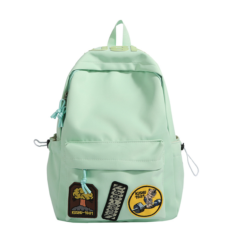 Unisex ruksak za kampus, minimalističkog šumskog stila, od najlona, kompatibilan s 14-inčnim laptopom, kapacitet 20–35 L, jednobojna boja