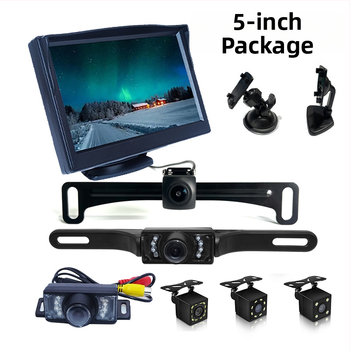 Automobilio atbulinės eigos ekranas, TFT LCD, 800x480 raiška, universalus suderinamumas, įvestis N/P