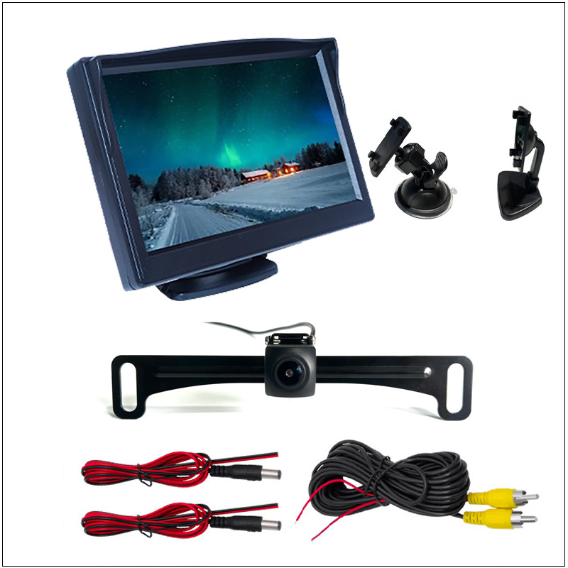 Automobilio atbulinės eigos ekranas, TFT LCD, 800x480 raiška, universalus suderinamumas, įvestis N/P