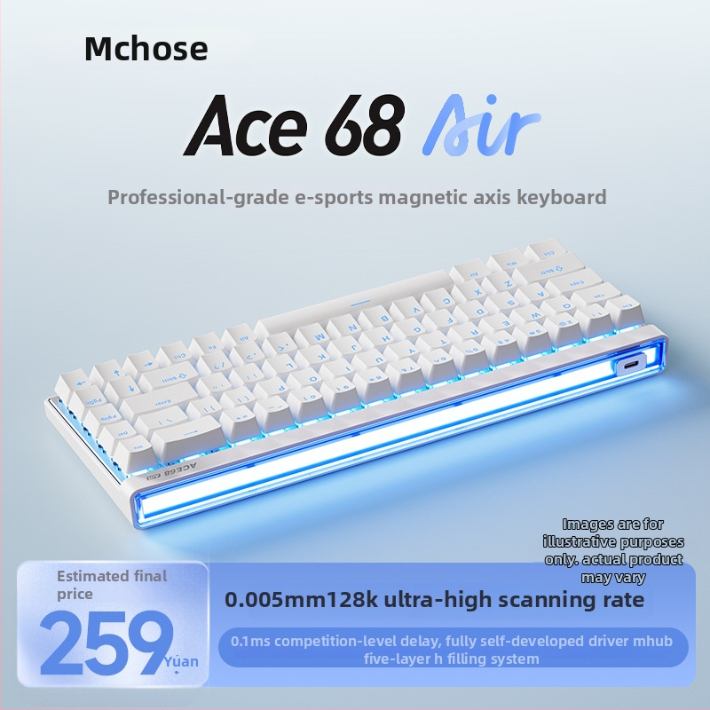 Herná klávesnica s Taishan magnetickou osou, až 87 kláves, káblové pripojenie, RGB podsvietenie