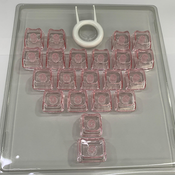 MAO прозрачен комплект клавишни капачета с форма на котешко сърце, PC материал, 21 клавиша, без надписи, съвместим с Cross-Stem (MX), без подсветка