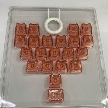 MAO прозрачен комплект клавишни капачета с форма на котешко сърце, PC материал, 21 клавиша, без надписи, съвместим с Cross-Stem (MX), без подсветка