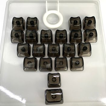 MAO прозрачен комплект клавишни капачета с форма на котешко сърце, PC материал, 21 клавиша, без надписи, съвместим с Cross-Stem (MX), без подсветка