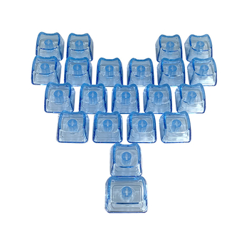 MAO прозрачен комплект клавишни капачета с форма на котешко сърце, PC материал, 21 клавиша, без надписи, съвместим с Cross-Stem (MX), без подсветка