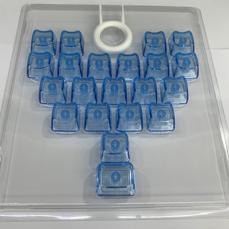 MAO прозрачен комплект клавишни капачета с форма на котешко сърце, PC материал, 21 клавиша, без надписи, съвместим с Cross-Stem (MX), без подсветка