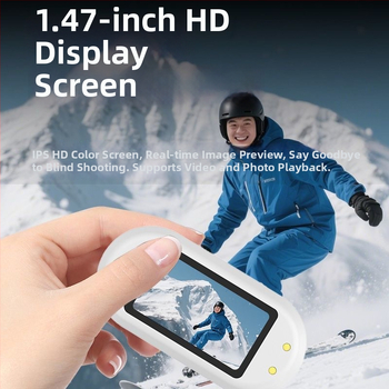 Nothing DM-10 darbības kamera ar magnētisko uzlādi, 1080p video, atmiņas kartes glabāšana, plastmasas korpuss