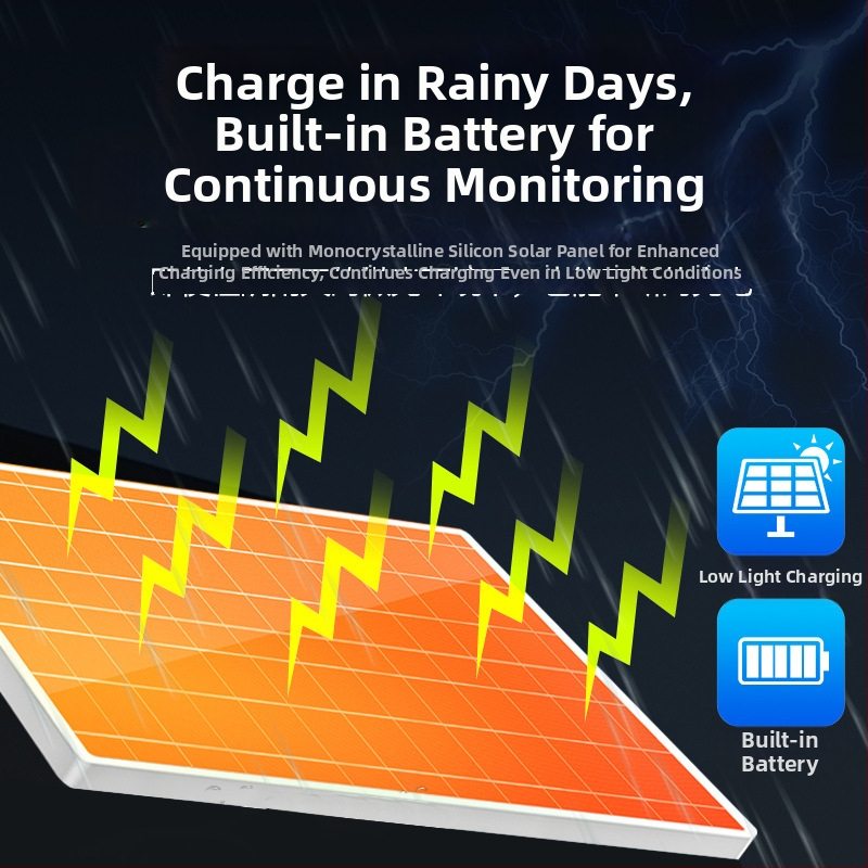 4G слънчево-захранвана охранителна камера, минимално осветление 0.002 lux, работна температура -40 до 70°C, 5V захранване, външна употреба