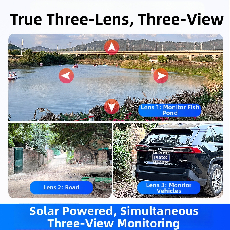 4G слънчево-захранвана охранителна камера, минимално осветление 0.002 lux, работна температура -40 до 70°C, 5V захранване, външна употреба