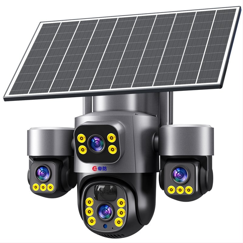 4G слънчево-захранвана охранителна камера, минимално осветление 0.002 lux, работна температура -40 до 70°C, 5V захранване, външна употреба