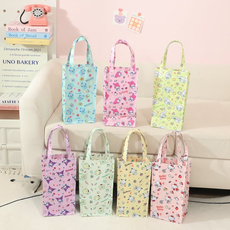 Pirkinių krepšys, modelis: arbatininko krepšys, karikatūros raštas, Oxford audinys, universalius