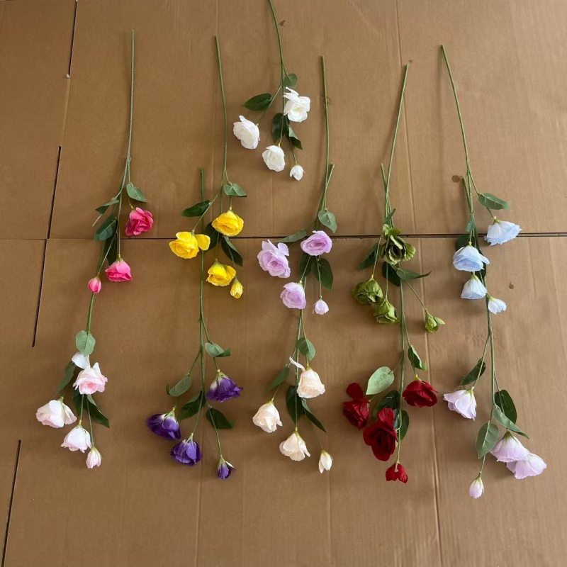 Umjetni lisianthus buket, 6 glav, svilen cvijet, injekcijsko lijevanje, za vjenčanja i dnevni dekor