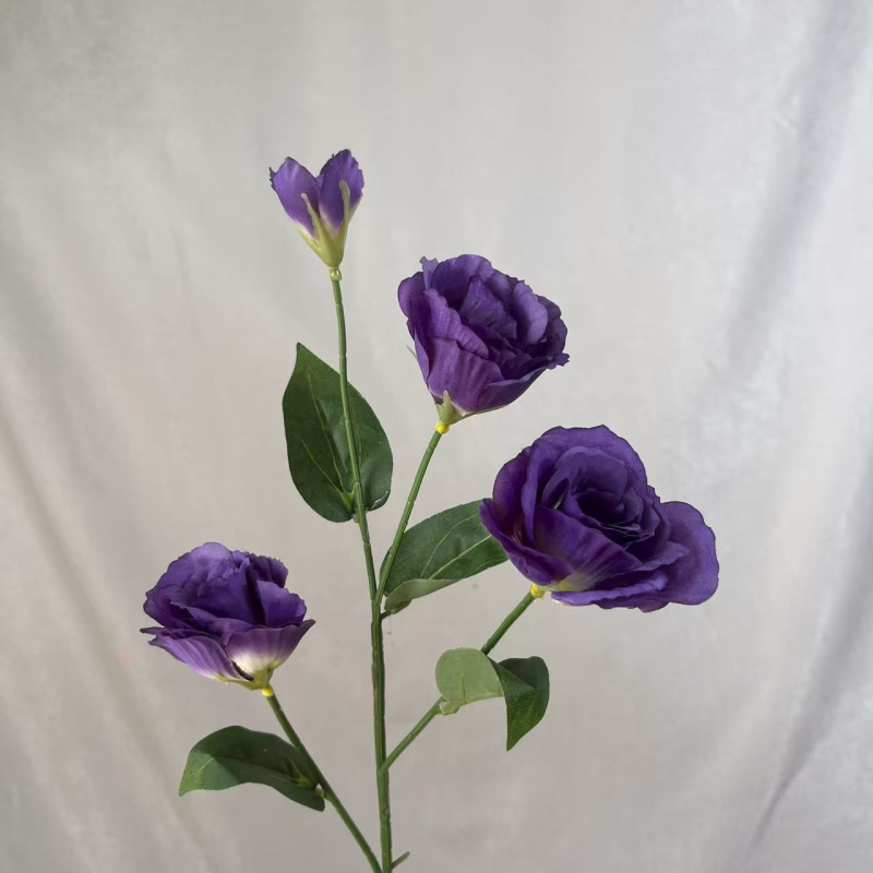 Umjetni lisianthus buket, 6 glav, svilen cvijet, injekcijsko lijevanje, za vjenčanja i dnevni dekor