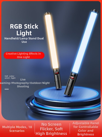 Ručný RGB svetelný tyč pre fotografovanie a video, prenášateľné doplňujúce svetlo do interiéru, 3 farebné teploty, pod 10W, Huibei