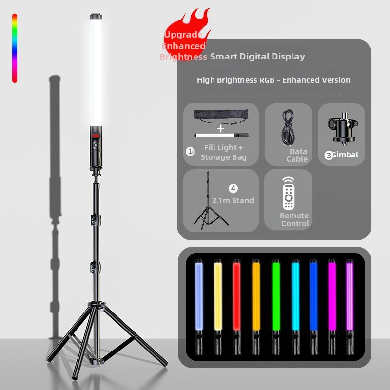 Ručný RGB svetelný tyč pre fotografovanie a video, prenášateľné doplňujúce svetlo do interiéru, 3 farebné teploty, pod 10W, Huibei