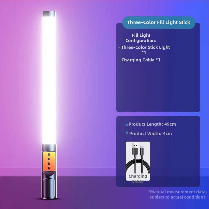 Ručný RGB svetelný tyč pre fotografovanie a video, prenášateľné doplňujúce svetlo do interiéru, 3 farebné teploty, pod 10W, Huibei