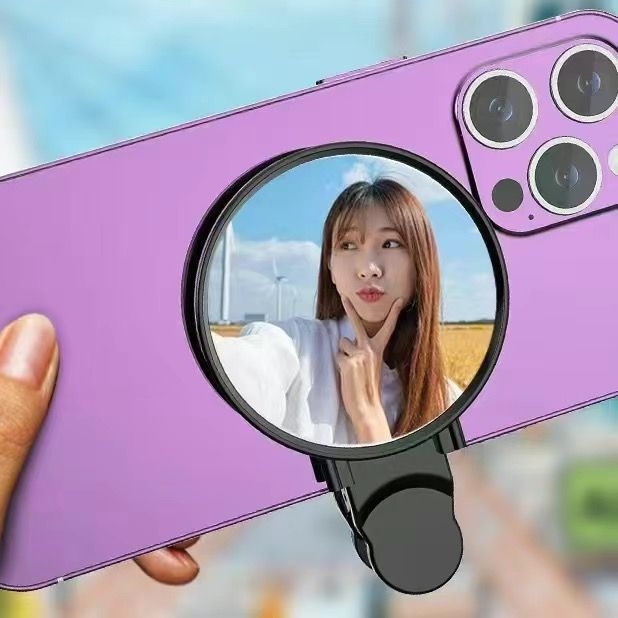 Oglindă de machiaj cu iluminare pentru streaming mobil – portabil, 3 în 1: oglindă de machiaj, lampă de înfrumusețare și oglindă unghi larg, model K60, DC5V, sub 10W