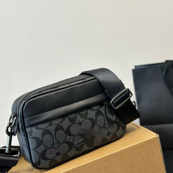 Vīriešu kameru plecu soma - PVC materiāls, brīvā laika ceļošanas stils, poliestera odere, 2018. gada pavasaris, ikdienas lietošanai