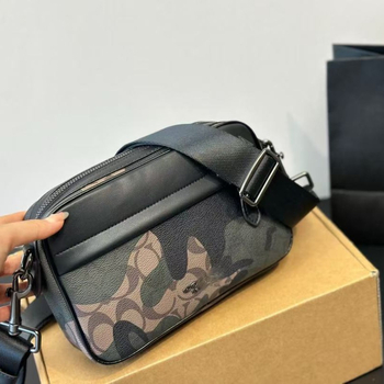 Vīriešu kameru plecu soma - PVC materiāls, brīvā laika ceļošanas stils, poliestera odere, 2018. gada pavasaris, ikdienas lietošanai