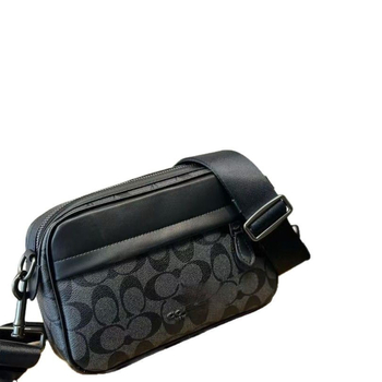 Vīriešu kameru plecu soma - PVC materiāls, brīvā laika ceļošanas stils, poliestera odere, 2018. gada pavasaris, ikdienas lietošanai