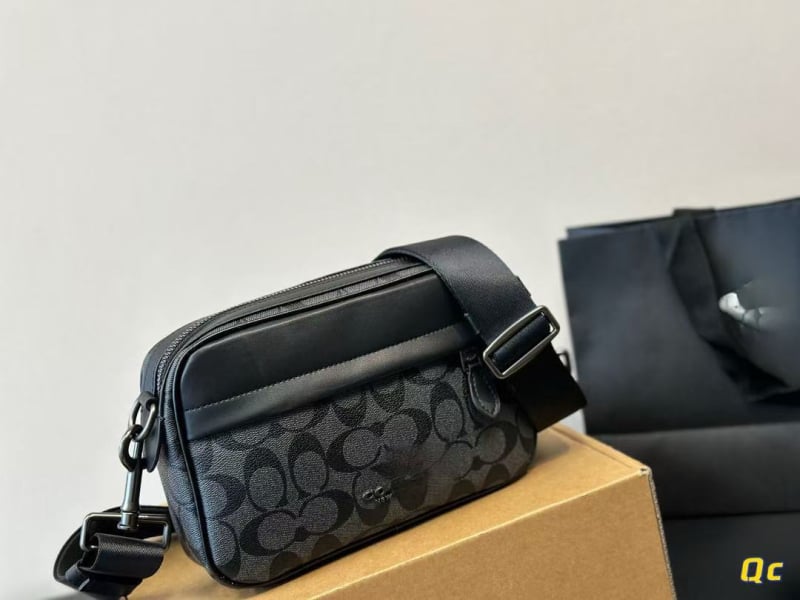 Vīriešu kameru plecu soma - PVC materiāls, brīvā laika ceļošanas stils, poliestera odere, 2018. gada pavasaris, ikdienas lietošanai