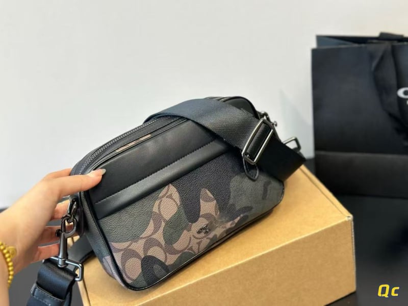 Vīriešu kameru plecu soma - PVC materiāls, brīvā laika ceļošanas stils, poliestera odere, 2018. gada pavasaris, ikdienas lietošanai