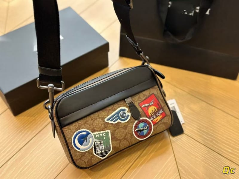 Vīriešu kameru plecu soma - PVC materiāls, brīvā laika ceļošanas stils, poliestera odere, 2018. gada pavasaris, ikdienas lietošanai