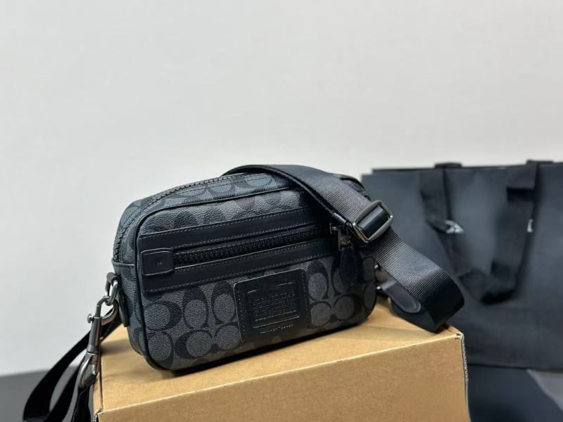 Vīriešu kameru plecu soma - PVC materiāls, brīvā laika ceļošanas stils, poliestera odere, 2018. gada pavasaris, ikdienas lietošanai