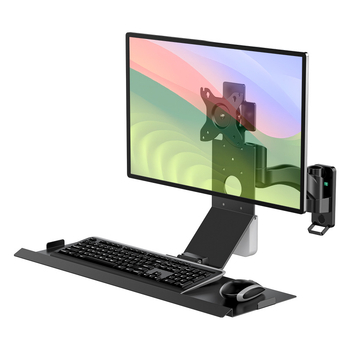 Bewiser suport monitor cu montare pe perete – pliabil, din aliaj de aluminiu, suport pentru mouse și tastatură